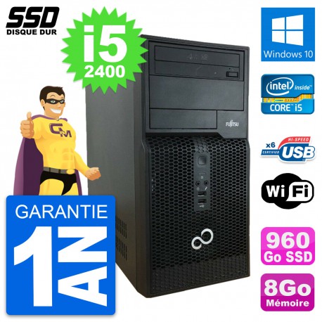 PC Tour Fujitsu Esprimo P400 Intel i5-2400 RAM 8Go SSD 960Go Windows 10 Wifi
