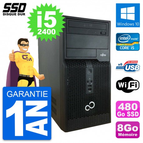 PC Tour Fujitsu Esprimo P400 Intel i5-2400 RAM 8Go SSD 480Go Windows 10 Wifi