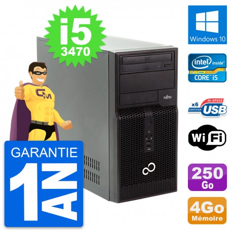 PC Tour Fujitsu Esprimo P400 Intel i5-3470 RAM 4Go Disque 250Go Windows 10 Wifi
