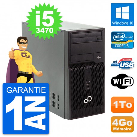 PC Tour Fujitsu Esprimo P400 Intel i5-3470 RAM 4Go Disque 1To Windows 10 Wifi