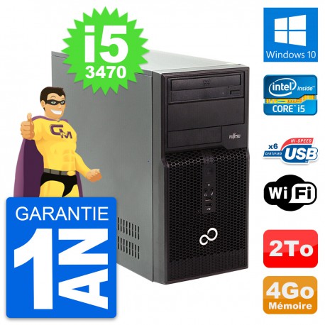 PC Tour Fujitsu Esprimo P400 Intel i5-3470 RAM 4Go Disque 2To Windows 10 Wifi