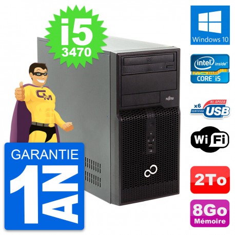 PC Tour Fujitsu Esprimo P400 Intel i5-3470 RAM 8Go Disque 2To Windows 10 Wifi