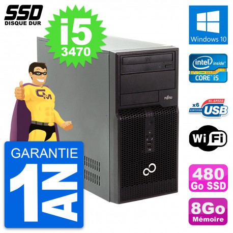PC Tour Fujitsu Esprimo P400 Intel i5-3470 RAM 8Go SSD 480Go Windows 10 Wifi