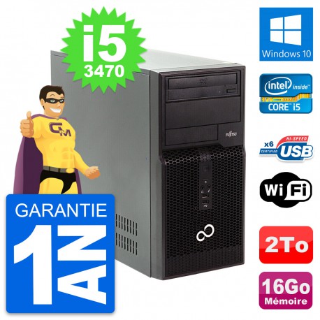 PC Tour Fujitsu Esprimo P400 Intel i5-3470 RAM 16Go Disque 2To Windows 10 Wifi