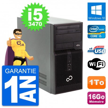PC Tour Fujitsu Esprimo P400 Intel i5-3470 RAM 16Go Disque 1To Windows 10 Wifi