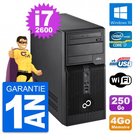PC Tour Fujitsu Esprimo P400 Intel i7-2600 RAM 4Go Disque 250Go Windows 10 Wifi