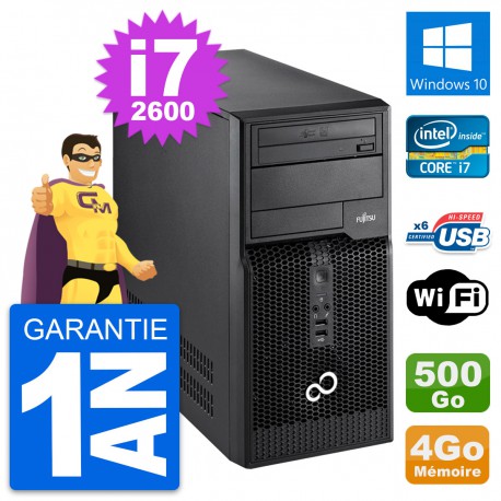 PC Tour Fujitsu Esprimo P400 Intel i7-2600 RAM 4Go Disque 500Go Windows 10 Wifi