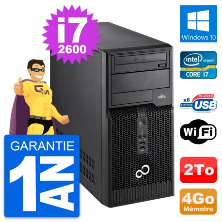PC Tour Fujitsu Esprimo P400 Intel i7-2600 RAM 4Go Disque 2To Windows 10 Wifi