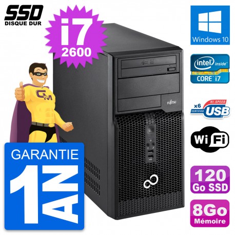 PC Tour Fujitsu Esprimo P400 Intel i7-2600 RAM 8Go SSD 120Go Windows 10 Wifi