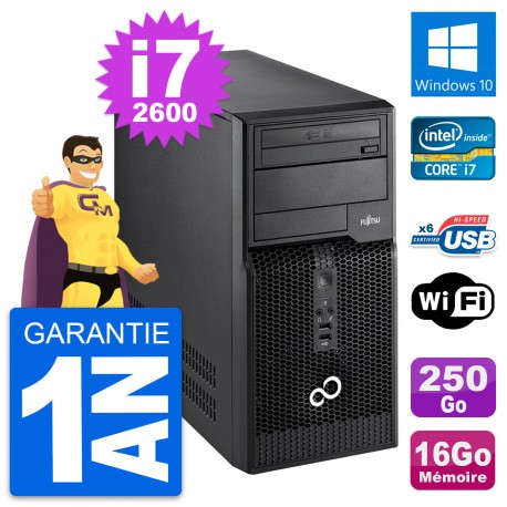 PC Tour Fujitsu Esprimo P400 Intel i7-2600 RAM 16Go Disque 250Go Windows 10 Wifi