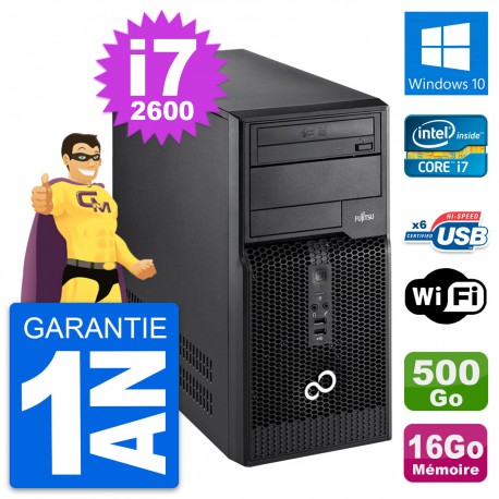 PC Tour Fujitsu Esprimo P400 Intel i7-2600 RAM 16Go Disque 500Go Windows 10 Wifi