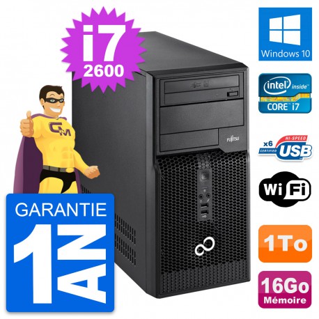 PC Tour Fujitsu Esprimo P400 Intel i7-2600 RAM 16Go Disque 1To Windows 10 Wifi