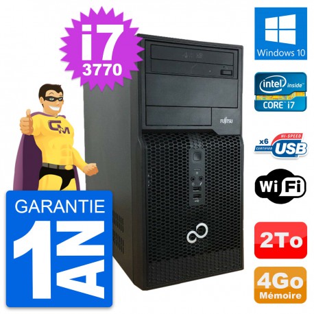PC Tour Fujitsu Esprimo P400 Intel i7-3770 RAM 4Go Disque 2To Windows 10 Wifi