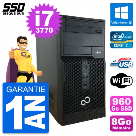 PC Tour Fujitsu Esprimo P400 Intel i7-3770 RAM 8Go SSD 960Go Windows 10 Wifi