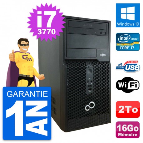 PC Tour Fujitsu Esprimo P400 Intel i7-3770 RAM 16Go Disque 2To Windows 10 Wifi