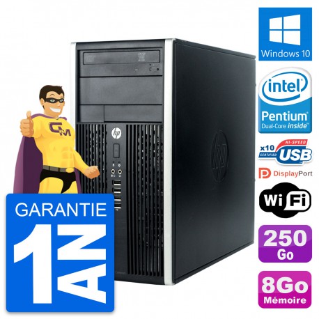 PC Tour HP Compaq Pro 6300 CMT Intel G630 RAM 8Go Disque 250Go Windows 10 Wifi