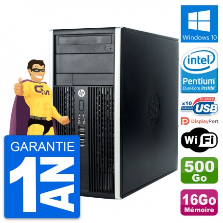 PC Tour HP Compaq Pro 6300 CMT Intel G630 RAM 16Go Disque 500Go Windows 10 Wifi