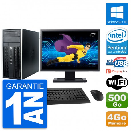 PC Tour HP Pro 6300 CMT Ecran 19" G630 RAM 4Go Disque Dur 500Go Windows 10 Wifi
