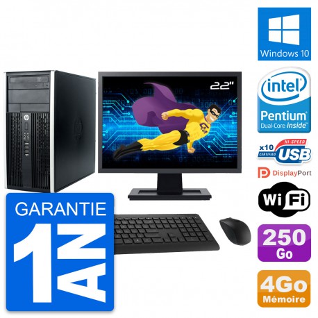 PC Tour HP Pro 6300 CMT Ecran 22" G630 RAM 4Go Disque Dur 250Go Windows 10 Wifi