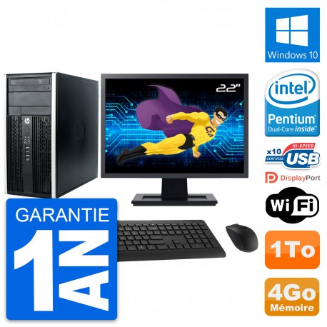 PC Tour HP Pro 6300 CMT Ecran 22" G630 RAM 4Go Disque Dur 1To Windows 10 Wifi
