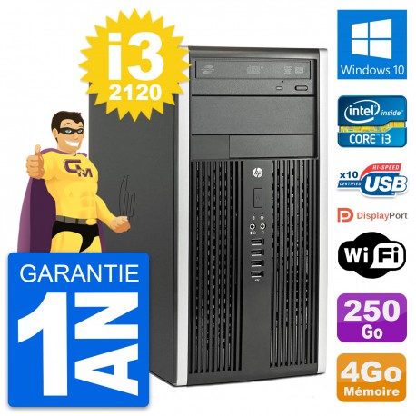PC Tour HP Pro 6300 CMT Intel i3-2120 RAM 4Go Disque Dur 250Go Windows 10 Wifi
