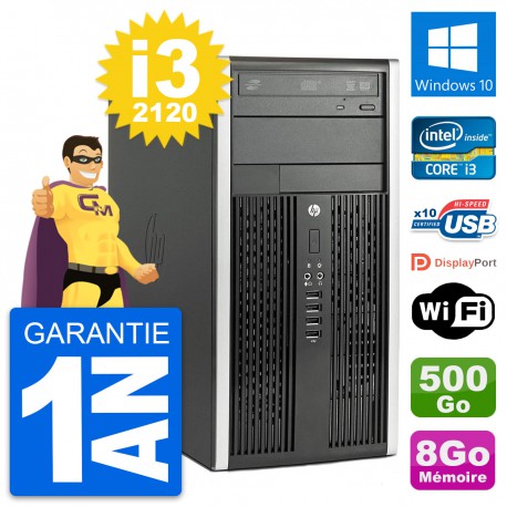 PC Tour HP Pro 6300 CMT Intel i3-2120 RAM 8Go Disque Dur 500Go Windows 10 Wifi