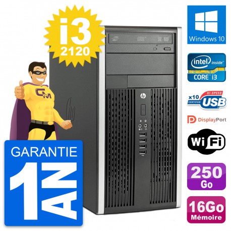 PC Tour HP Pro 6300 CMT Intel i3-2120 RAM 16Go Disque Dur 250Go Windows 10 Wifi