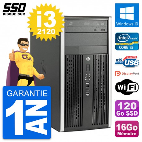 PC Tour HP Compaq Pro 6300 CMT Intel i3-2120 RAM 16Go SSD 120Go Windows 10 Wifi