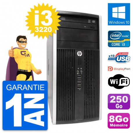 PC Tour HP Pro 6300 CMT Intel i3-3220 RAM 8Go Disque Dur 250Go Windows 10 Wifi
