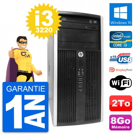 PC Tour HP Compaq Pro 6300 CMT Intel i3-3220 RAM 8Go Disque 2To Windows 10 Wifi