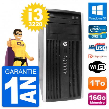 PC Tour HP Compaq Pro 6300 CMT Intel i3-3220 RAM 16Go Disque 1To Windows 10 Wifi