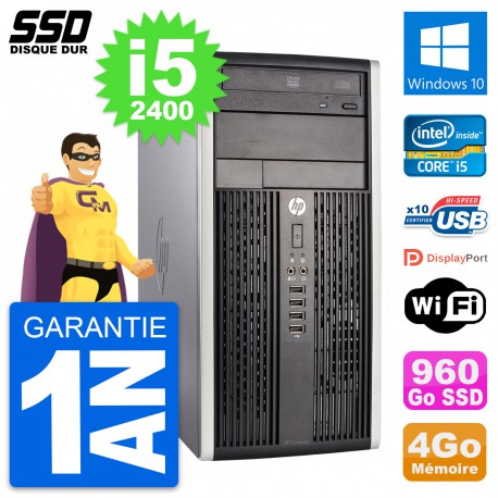 PC Tour HP Compaq Pro 6300 CMT Intel i5-2400 RAM 4Go SSD 960Go Windows 10 Wifi