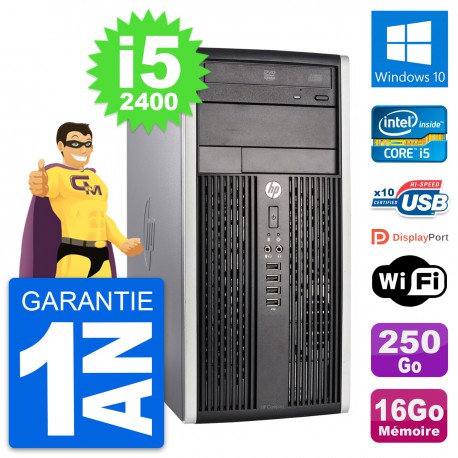 PC Tour HP Pro 6300 CMT Intel i5-2400 RAM 16Go Disque Dur 250Go Windows 10 Wifi