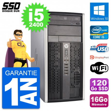 PC Tour HP Compaq Pro 6300 CMT Intel i5-2400 RAM 16Go SSD 120Go Windows 10 Wifi