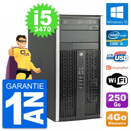 PC Tour HP Pro 6300 CMT Intel i5-3470 RAM 4Go Disque Dur 250Go Windows 10 Wifi