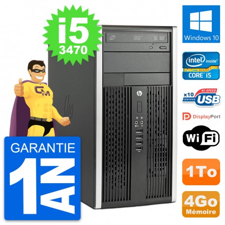 PC Tour HP Compaq Pro 6300 CMT Intel i5-3470 RAM 4Go Disque 1To Windows 10 Wifi