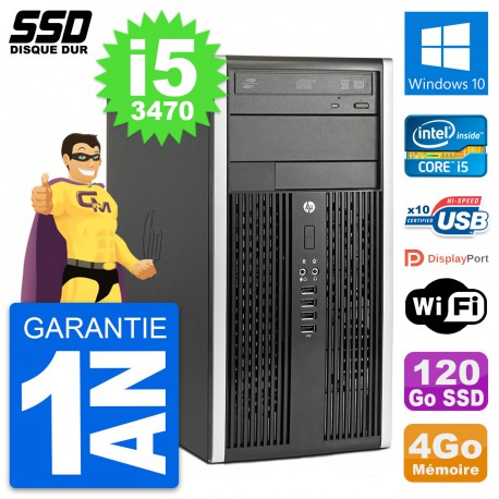 PC Tour HP Compaq Pro 6300 CMT Intel i5-3470 RAM 4Go SSD 120Go Windows 10 Wifi