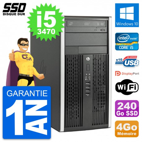 PC Tour HP Compaq Pro 6300 CMT Intel i5-3470 RAM 4Go SSD 240Go Windows 10 Wifi