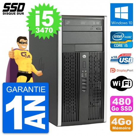 PC Tour HP Compaq Pro 6300 CMT Intel i5-3470 RAM 4Go SSD 480Go Windows 10 Wifi