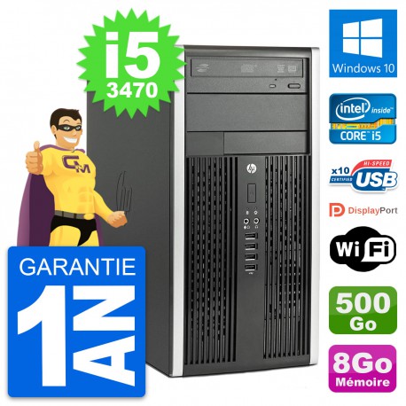 PC Tour HP Pro 6300 CMT Intel i5-3470 RAM 8Go Disque Dur 500Go Windows 10 Wifi
