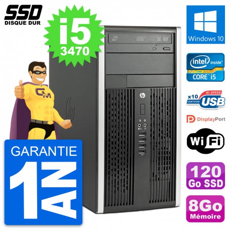PC Tour HP Compaq Pro 6300 CMT Intel i5-3470 RAM 8Go SSD 120Go Windows 10 Wifi