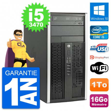 PC Tour HP Compaq Pro 6300 CMT Intel i5-3470 RAM 16Go Disque 1To Windows 10 Wifi