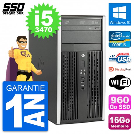 PC Tour HP Compaq Pro 6300 CMT Intel i5-3470 RAM 16Go SSD 960Go Windows 10 Wifi