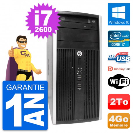 PC Tour HP Compaq Pro 6300 CMT Intel i7-2600 RAM 4Go Disque 2To Windows 10 Wifi