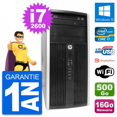 PC Tour HP Pro 6300 CMT Intel i7-2600 RAM 16Go Disque Dur 500Go Windows 10 Wifi