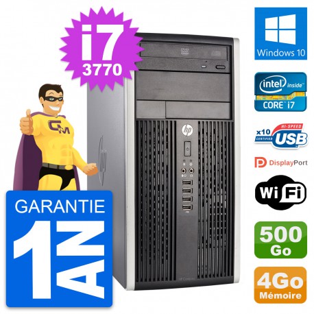 PC Tour HP Pro 6300 CMT Intel i7-3770 RAM 4Go Disque Dur 500Go Windows 10 Wifi