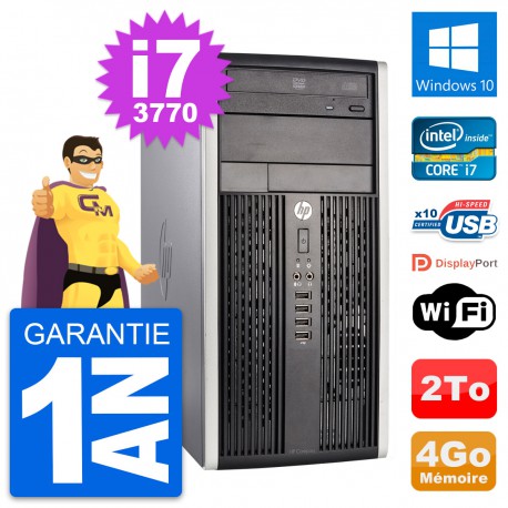 PC Tour HP Compaq Pro 6300 CMT Intel i7-3770 RAM 4Go Disque 2To Windows 10 Wifi