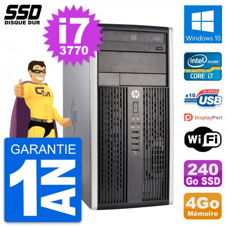 PC Tour HP Compaq Pro 6300 CMT Intel i7-3770 RAM 4Go SSD 240Go Windows 10 Wifi