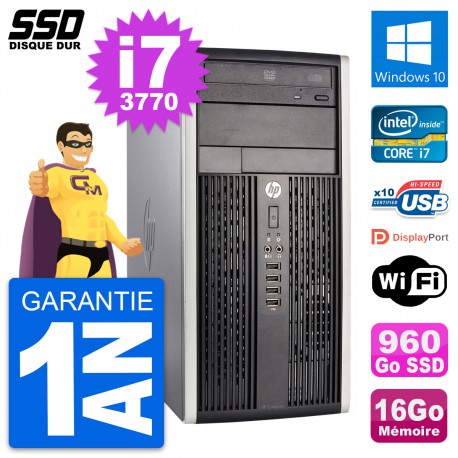 PC Tour HP Compaq Pro 6300 CMT Intel i7-3770 RAM 16Go SSD 960Go Windows 10 Wifi