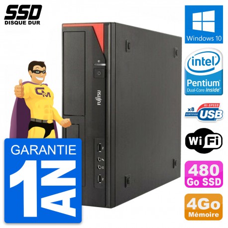 PC Fujitsu Esprimo E520 E85+ DT Intel G3220 RAM 4Go SSD 480Go Windows 10 Wifi